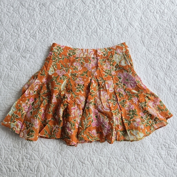 Free People End Of The Island Godet Mini Floral Skirt Size 0 - Picture 4 of 12